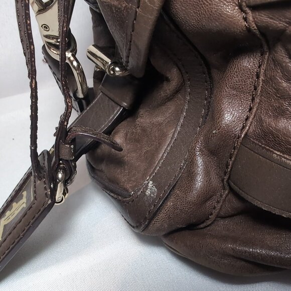 L.A.M.B. Gwen Stefani Brown Leather Purse Y2K Kensington LAMB Shoulder Bag Vtg - Picture 14 of 16